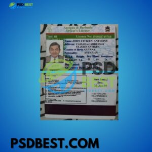 Antigua and Barbuda Driving License PSD Templates